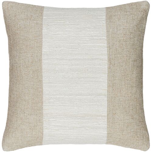 Loomed Linen Stripe Pillow, Off-White/Cream