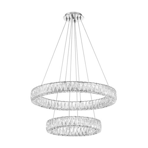 Kinsley LED 2-Tiered Chandelier, Polished Chrome