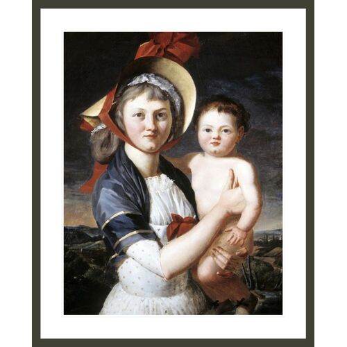 Portrait of Sophie Madeleine Dalmas & her Daughter Victorine du Pont Print