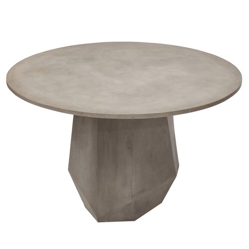 Elwood Geometric 47" Concrete Dining Table, Dark Grey