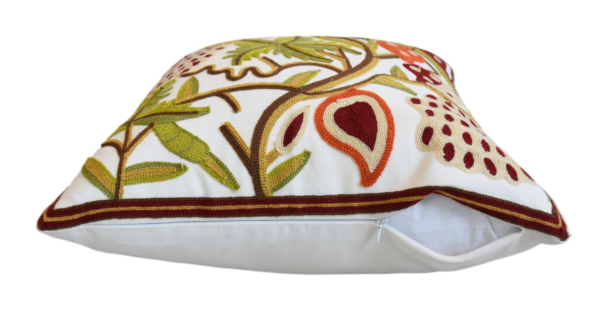 Intertwining Woven Floral & Fruit Pillow~P77690355