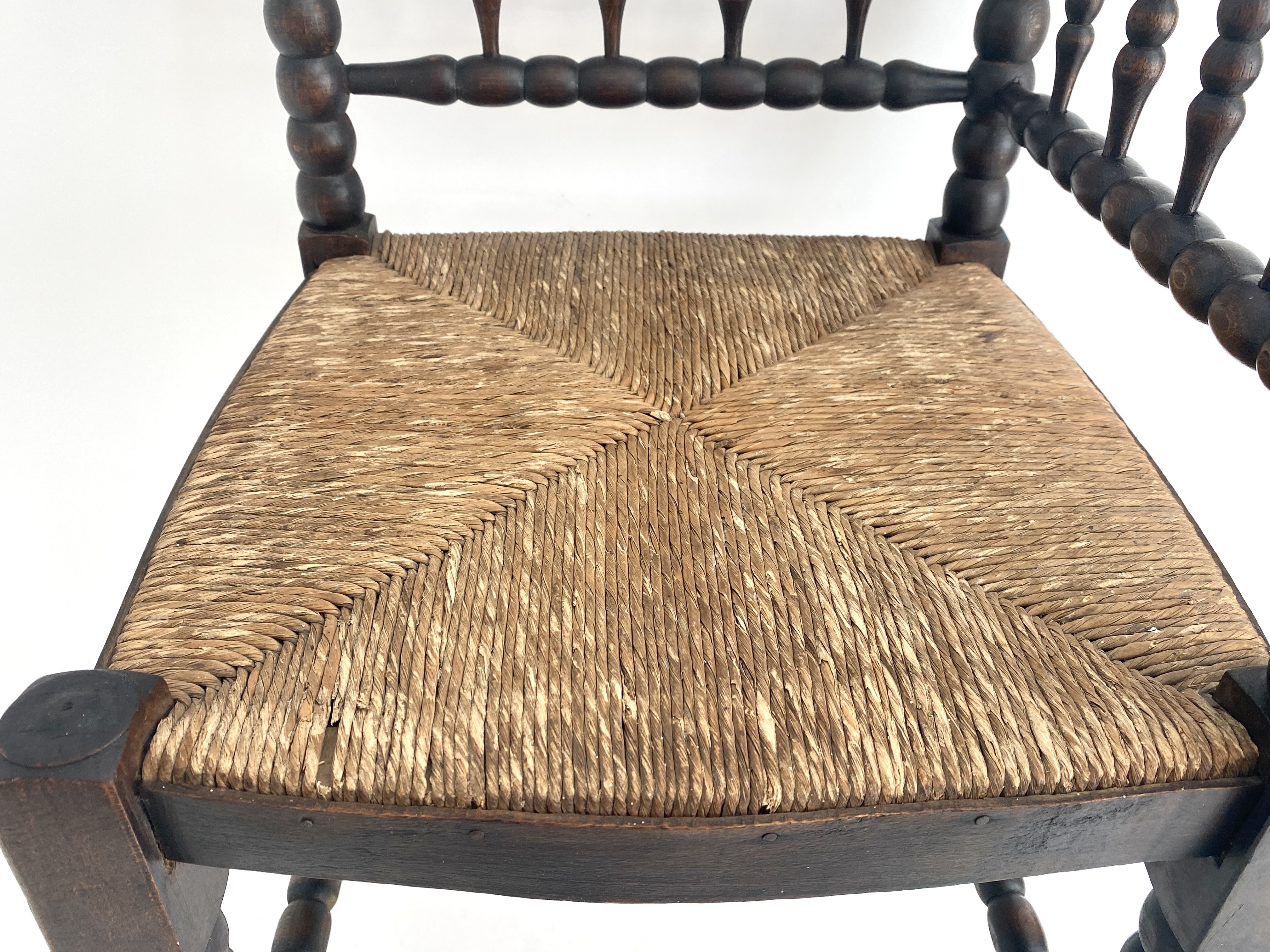 Antique French Oak Corner Bobbin Chair~P77684381