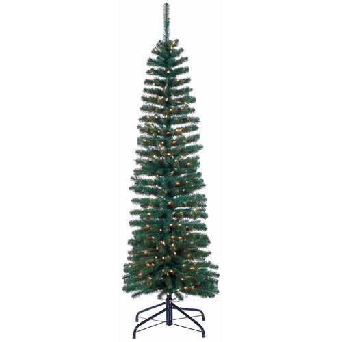 Tower Pencil Pine Tree With Clear Lights