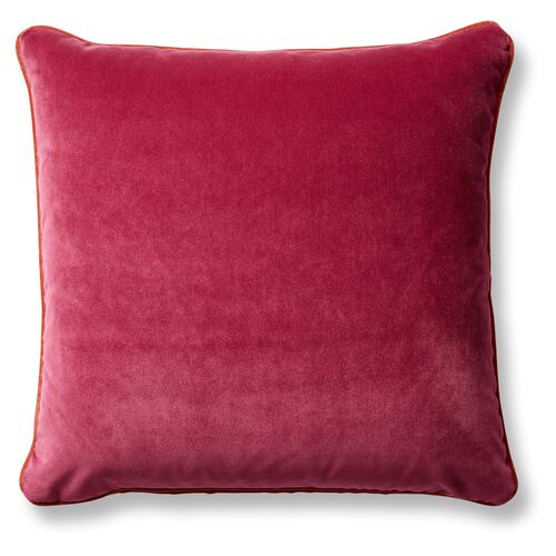 Eliza 20x20 Velvet Pillow, Berry/Tangelo~P77359990