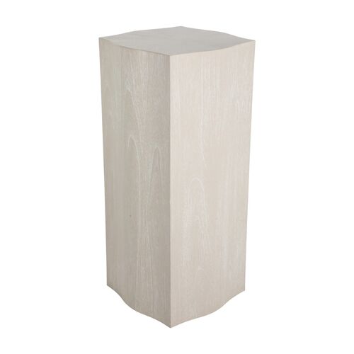 Wes Mahogany Pedestal, White