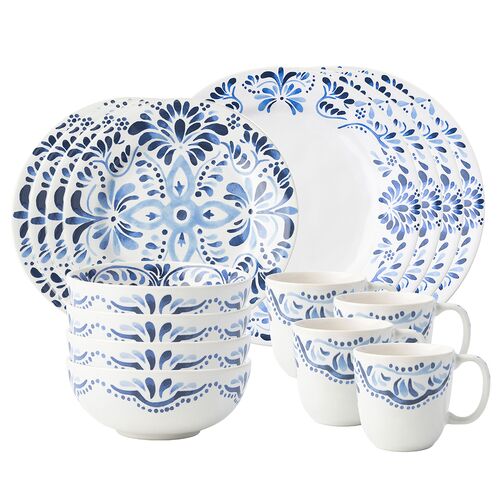 Iberian 16pc Place Setting, Indigo