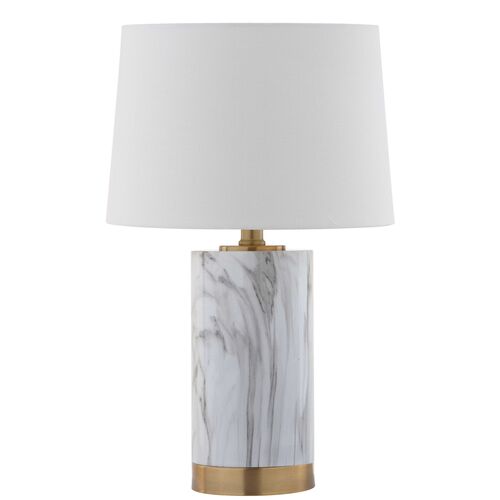 Bereto Table Lamp, White/Brass~P62687461