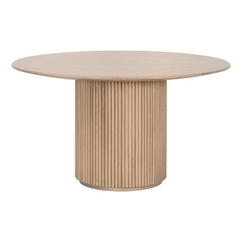 Cyra 54" Round Oak Dining Table, Natural