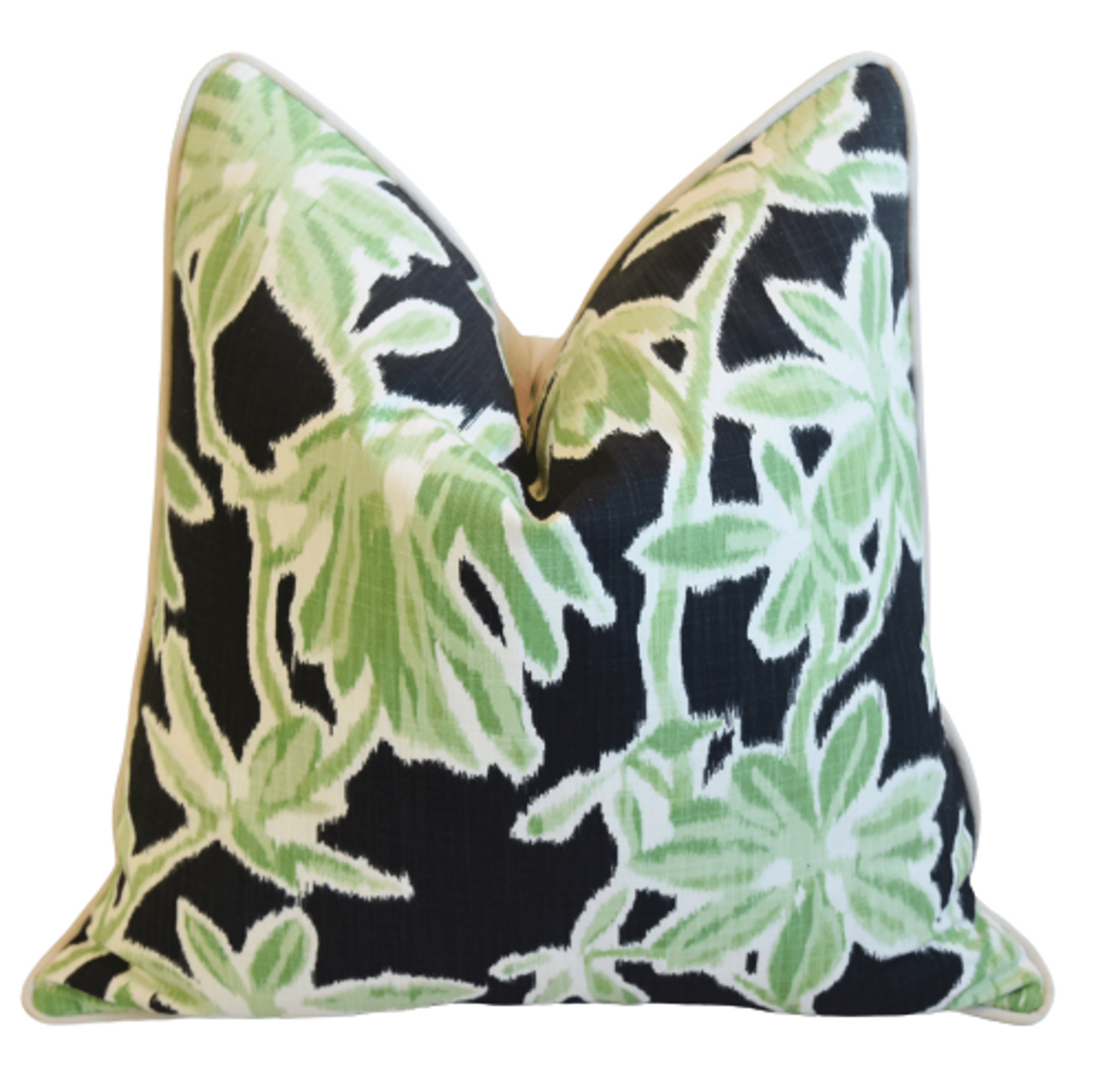 Madcap Cottage Black/Green Floral Pillow~P77615518