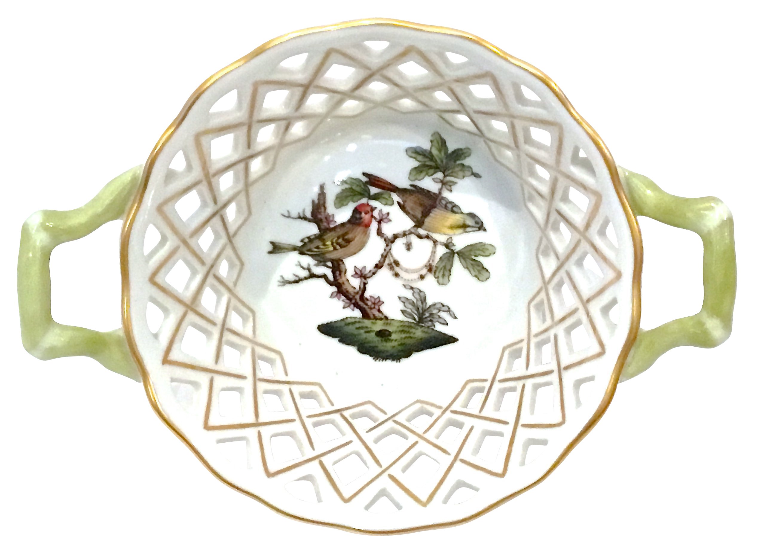 Herend Rothschild Pierced Bird Dish~P77448510