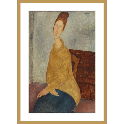 Jeanne Hébuterne with Yellow Sweater by Amedeo Modigliani Framed Print Jeanne Hébuterne with Yellow Sweater by Amedeo Modigliani Framed Print