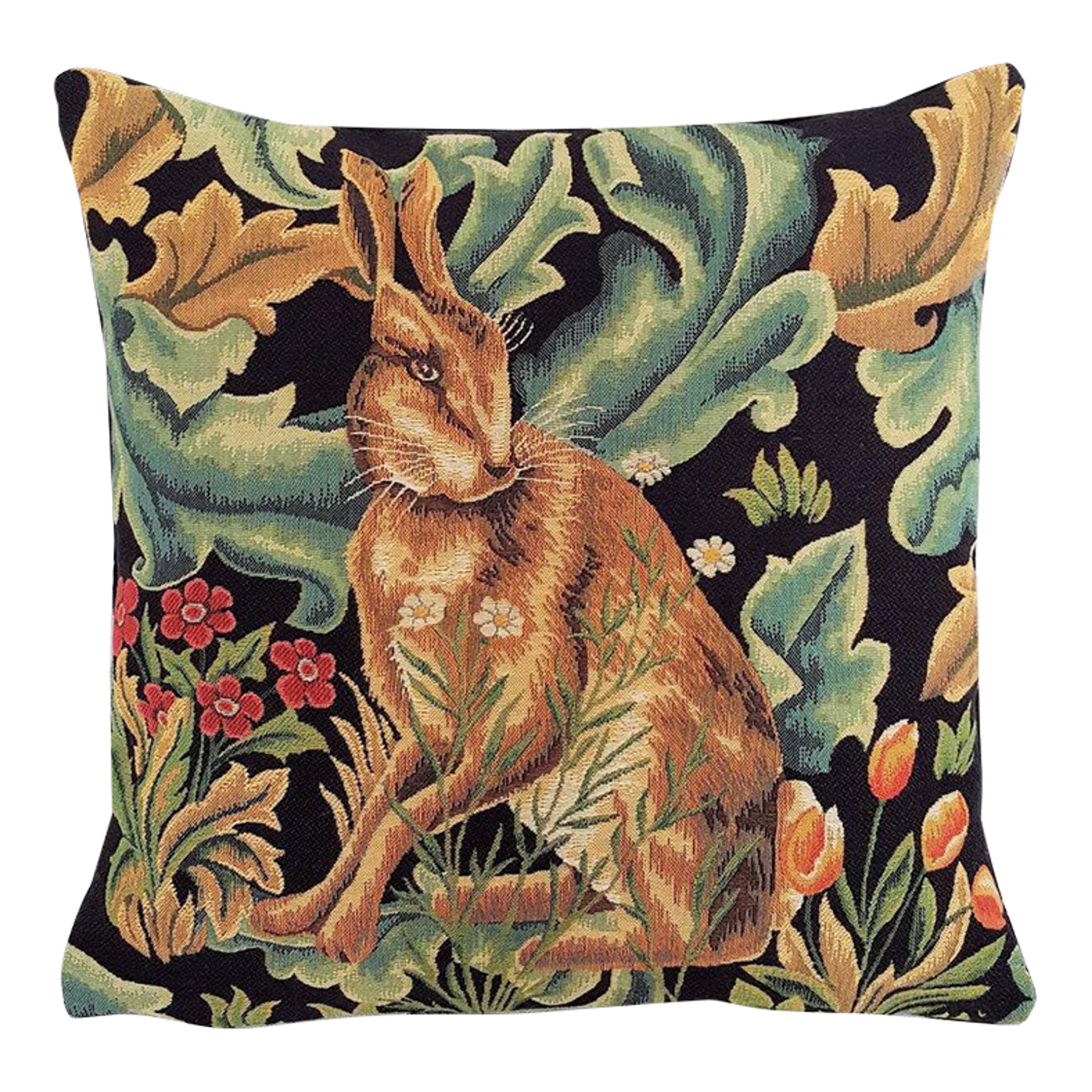William Morris Style Rabbit Hare Pillow~P77657773