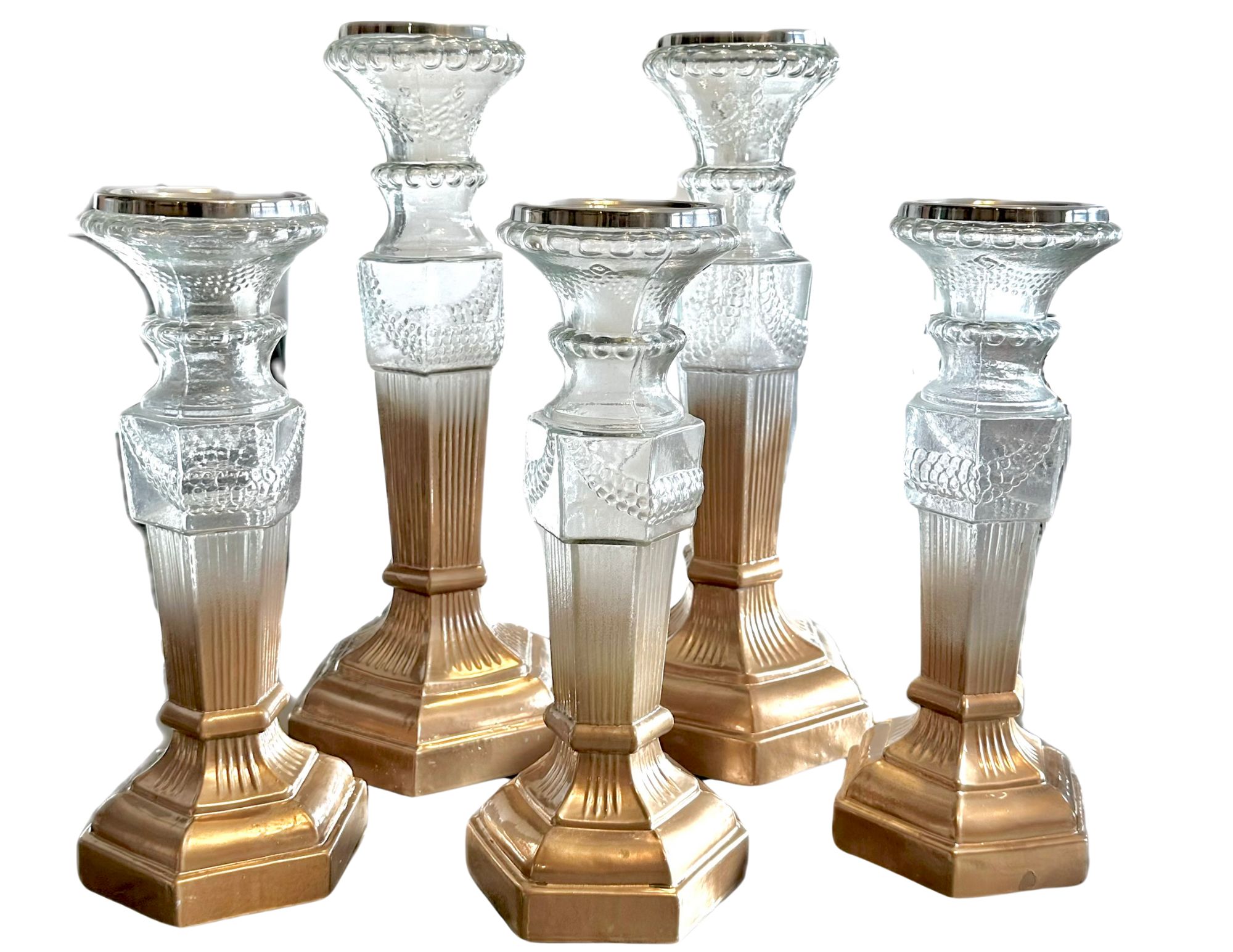 Gold Ombre Candle Pilars, Set of 5~P77690589