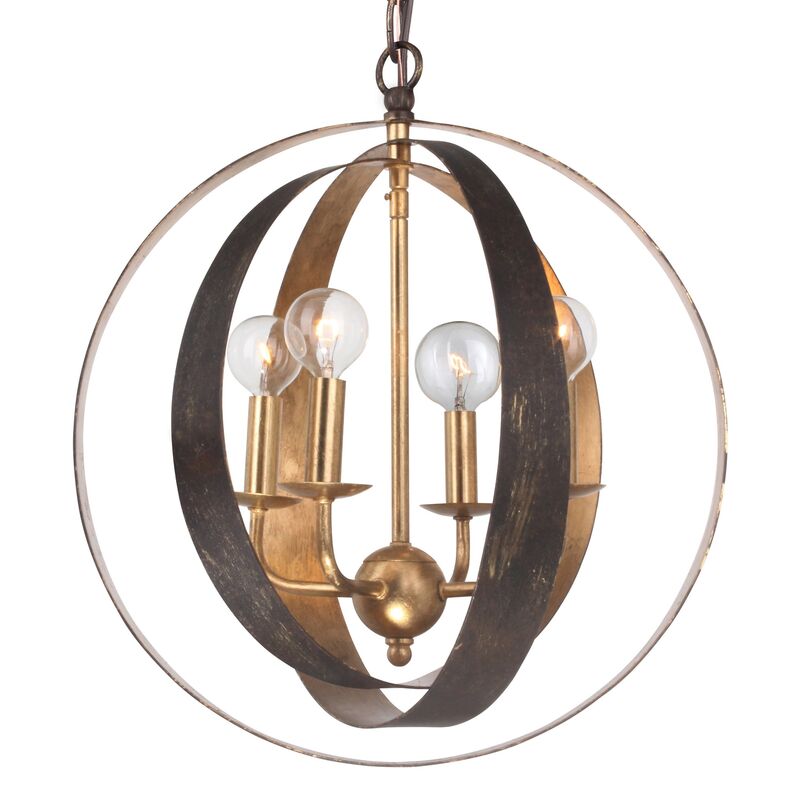 Luna Sphere Chandelier, Gold/Bronze
