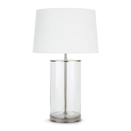 Coastal Living Magelian Glass Table Lamp, Polished Nickel~P77614823