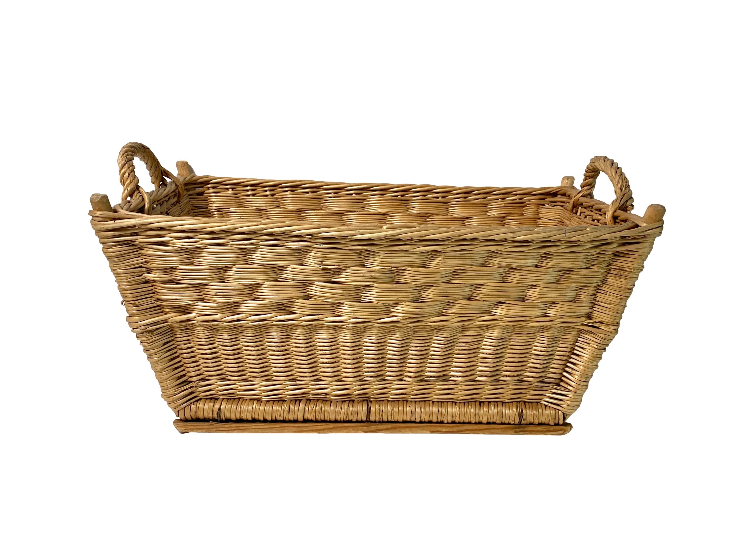 1960s French Wicker Market Basket Medium~P77709976