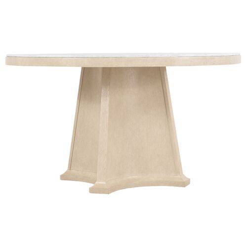 Westwood 54" Round Marble Top Dining Table, Limestone