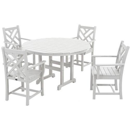 Chippendale Outdoor 5-Pc Dining Set, White~P41430569