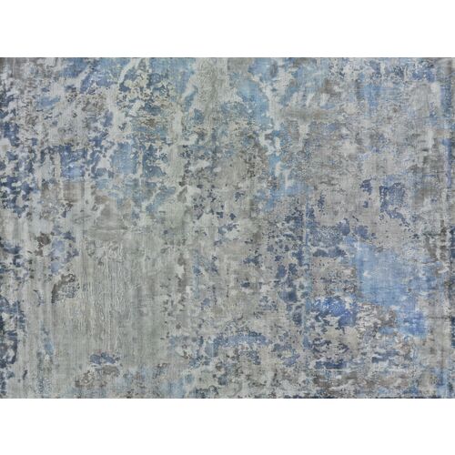 Reflections Bamboo hand-loomed Rug, Silver/Blue~P77649685