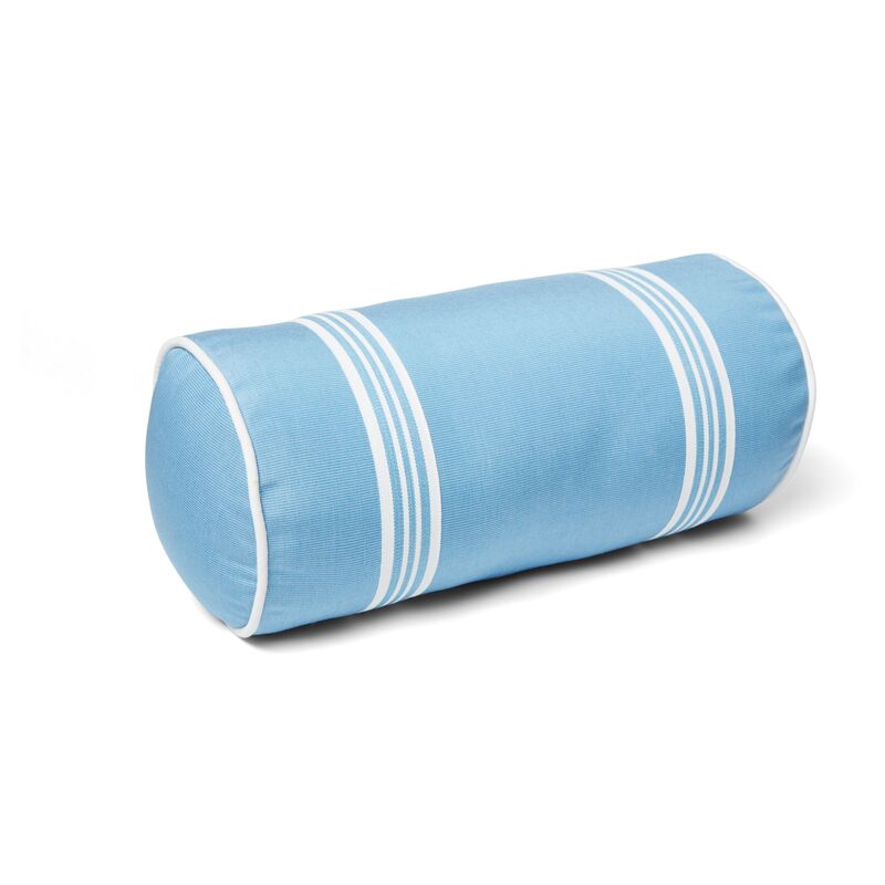 Kit 9x18 Outdoor Bolster Pillow, Blue/White