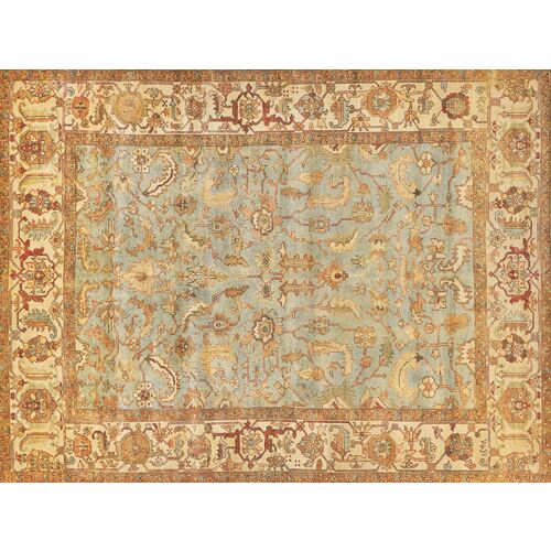 Antique Weave Serapi hand-knotted Rug, Blue/Ivory~P75957916