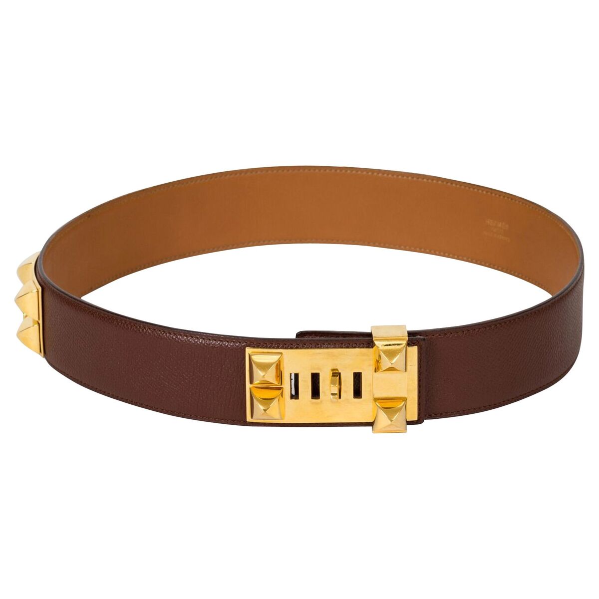 Hermès Vintage - Epsom Kelly Belt - Black Gold - Leather Belt