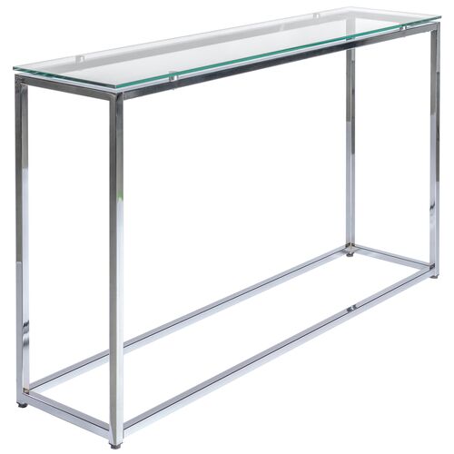 Clarion Glass 48" Console Table, Chrome