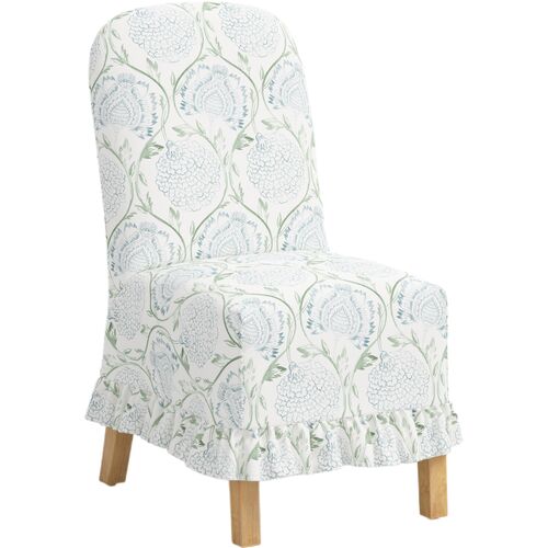Maggie Ruffle Slipcover Dining Side Chair, Ranjit Floral