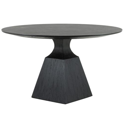 Miley 53" Oak Dining Table, Washed Black~P77595375