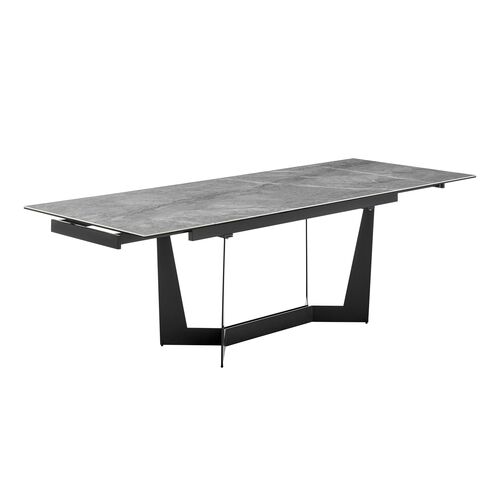 Verazzo 95" Extension Dining Table, Gray, Ceramic
