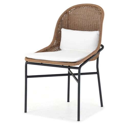 Finley Outdoor Dining Chair, White/Natural~P77612952