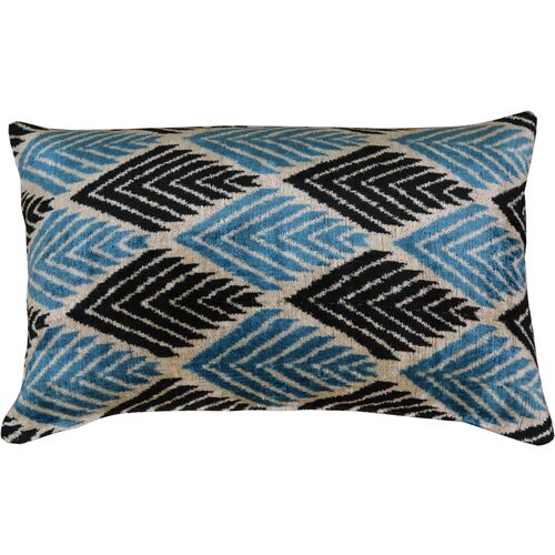Maya 16x24 Lumbar Pillow, Blue/Black~P77630407