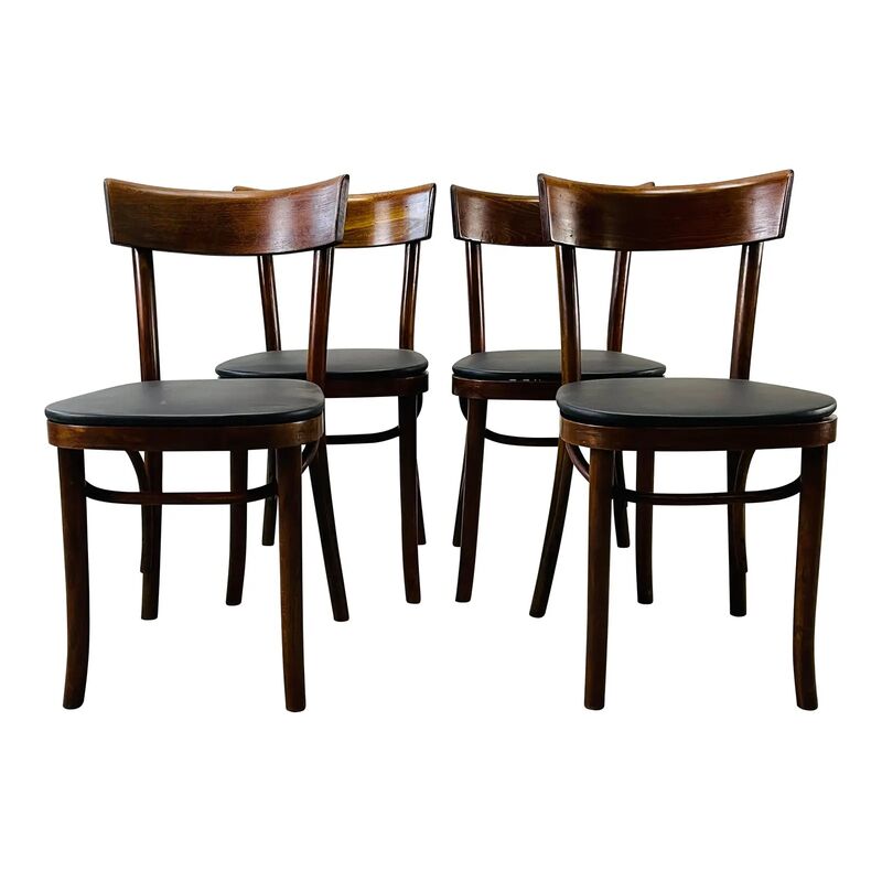 1950s Thonet Style Dining Chairs, S/4