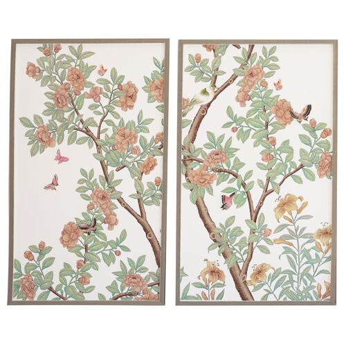 Ariel Okin x Dawn Wolfe, Coral Rose Tree Diptych Ariel Okin x Dawn Wolfe, Coral Rose Tree Diptych~P77614227