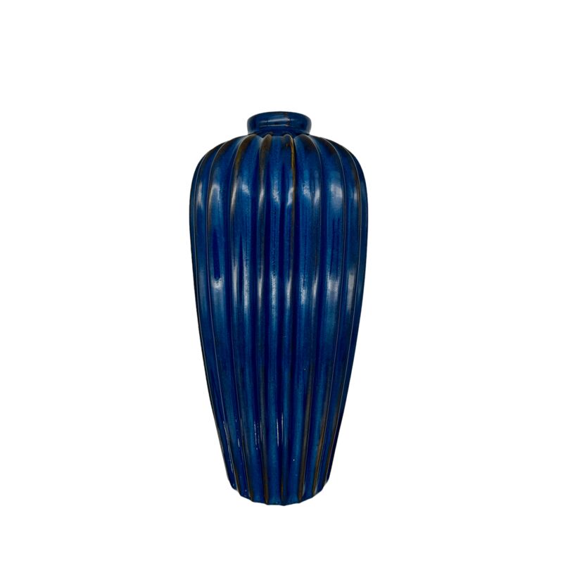 Midcentury Glazed Cobalt Ceramic Vase