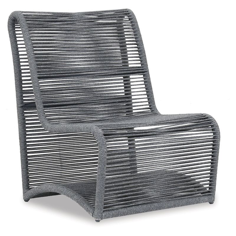 Amira Outdoor Armless Club Chair, Dark Gray