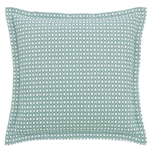 Calypso Birdseye Pattern Flange Pillow, Aqua