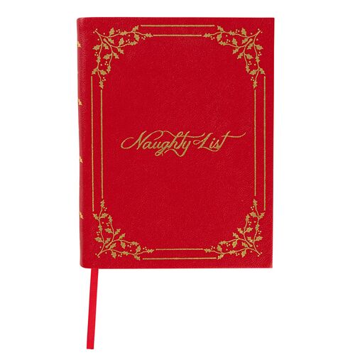 Naughty/Nice Embossed Journal, Ruby Naughty/Nice Embossed Journal, Ruby