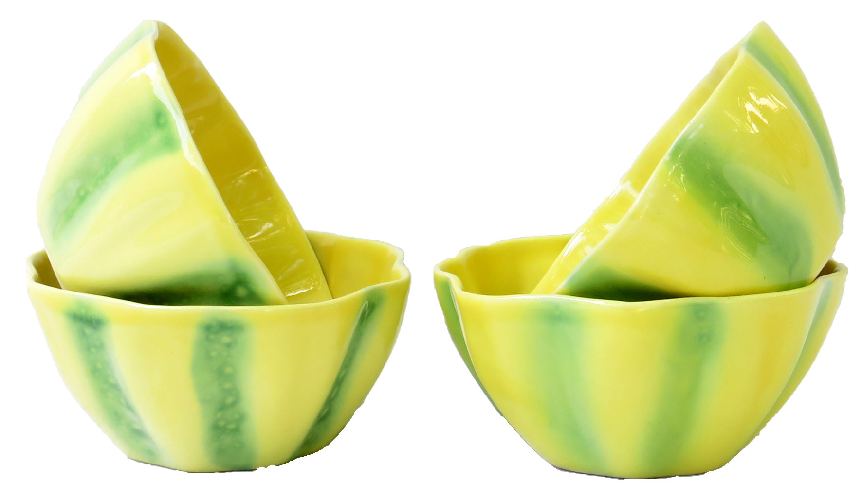 Portuguese Yellow & Green Melon Bowl S/4~P77665612