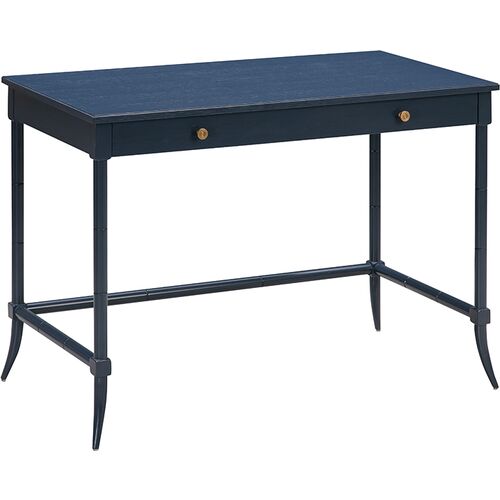 Constance Writing Table, Navy/Brass~P111119976