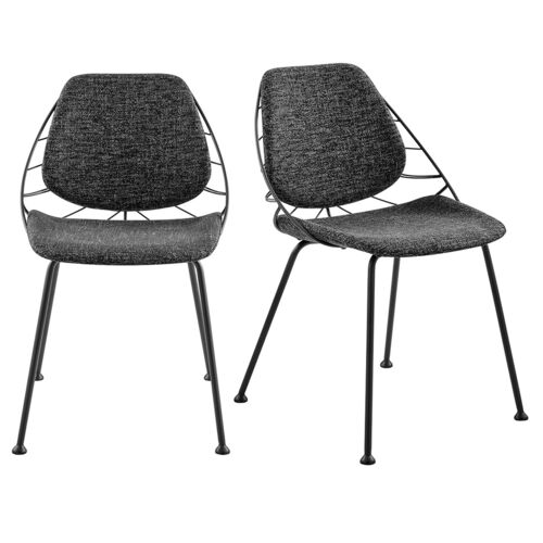 S/2 Florine Side Chairs, Black S/2 Florine Side Chairs, Black