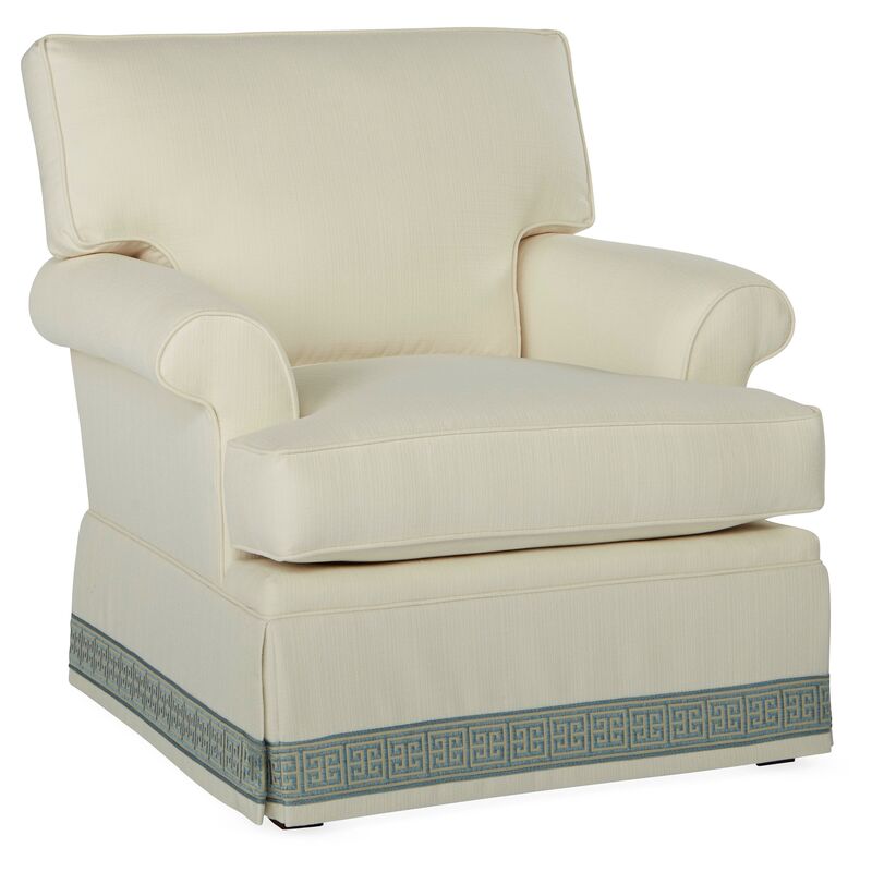 Montrose Swivel Chair, Ivory Crypton