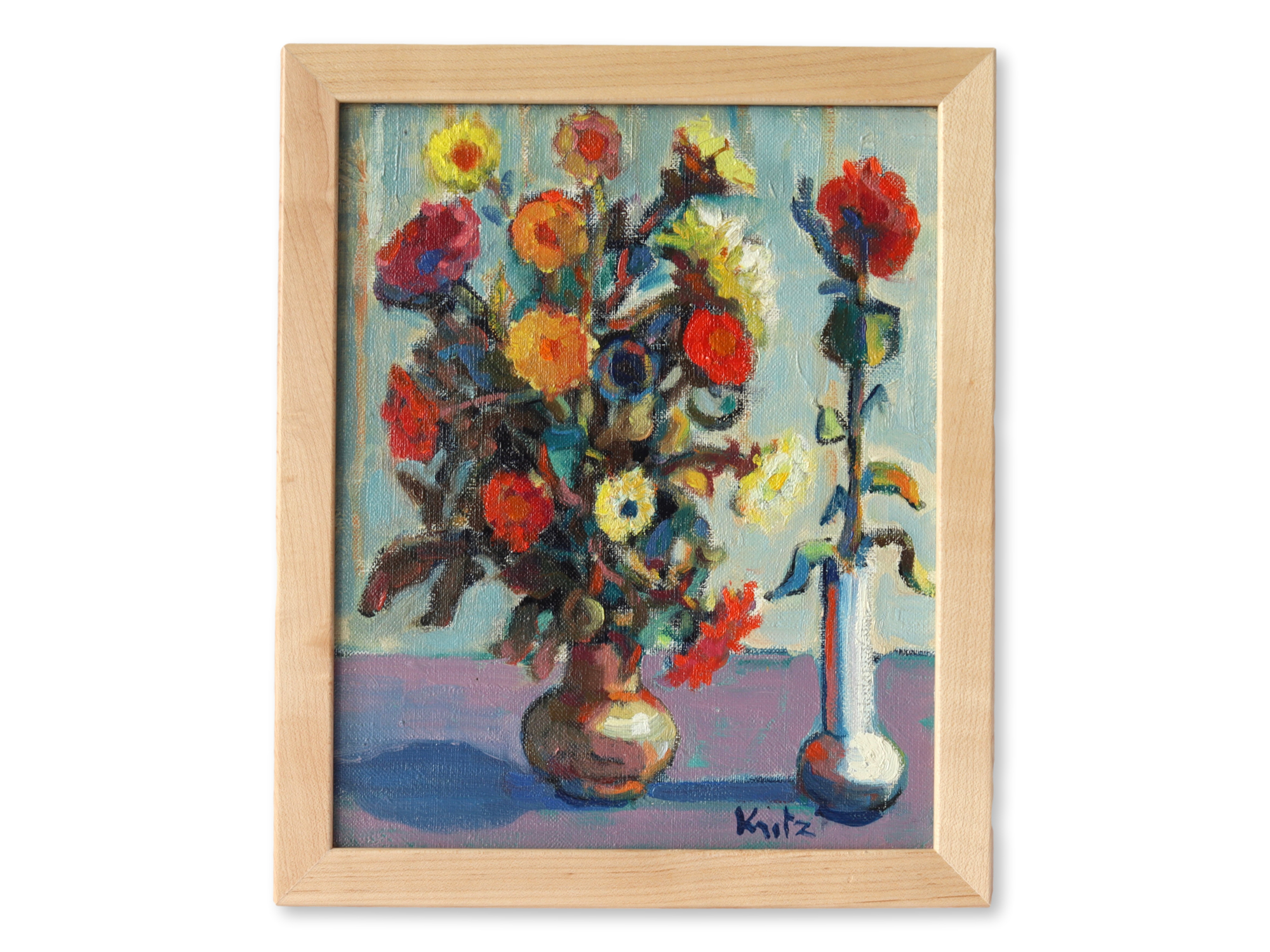 Framed French Floral Still Life Painting~P77699002