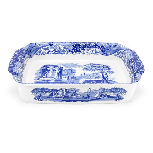 Spode Blue Italian Large Rectangular Handled Dish~P12248695
