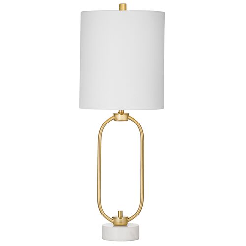 Elif Marble Table Lamp, White/Brass Elif Marble Table Lamp, White/Brass