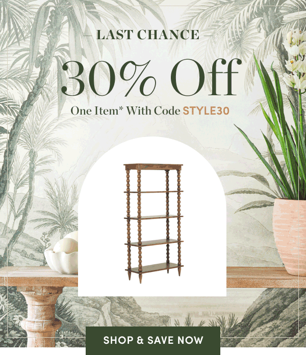 30 Percent Off One Item