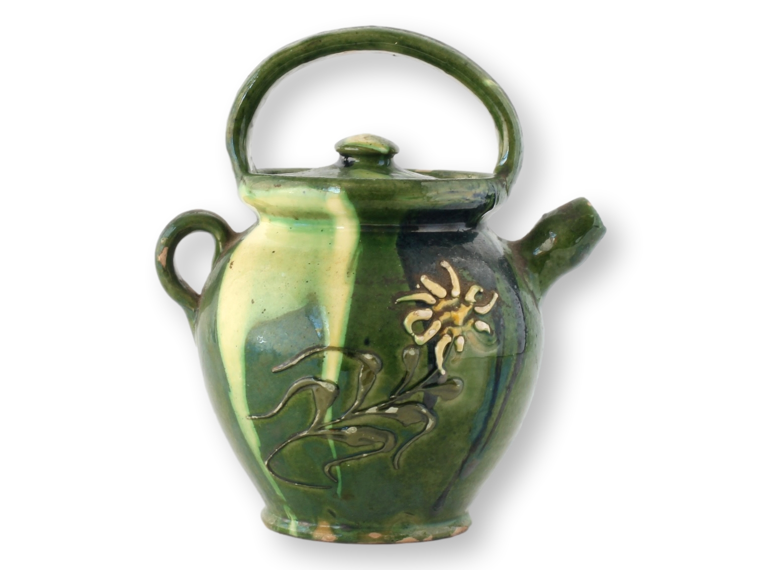 1920s French Terra Cotta Olive Oil Pot~P77703626