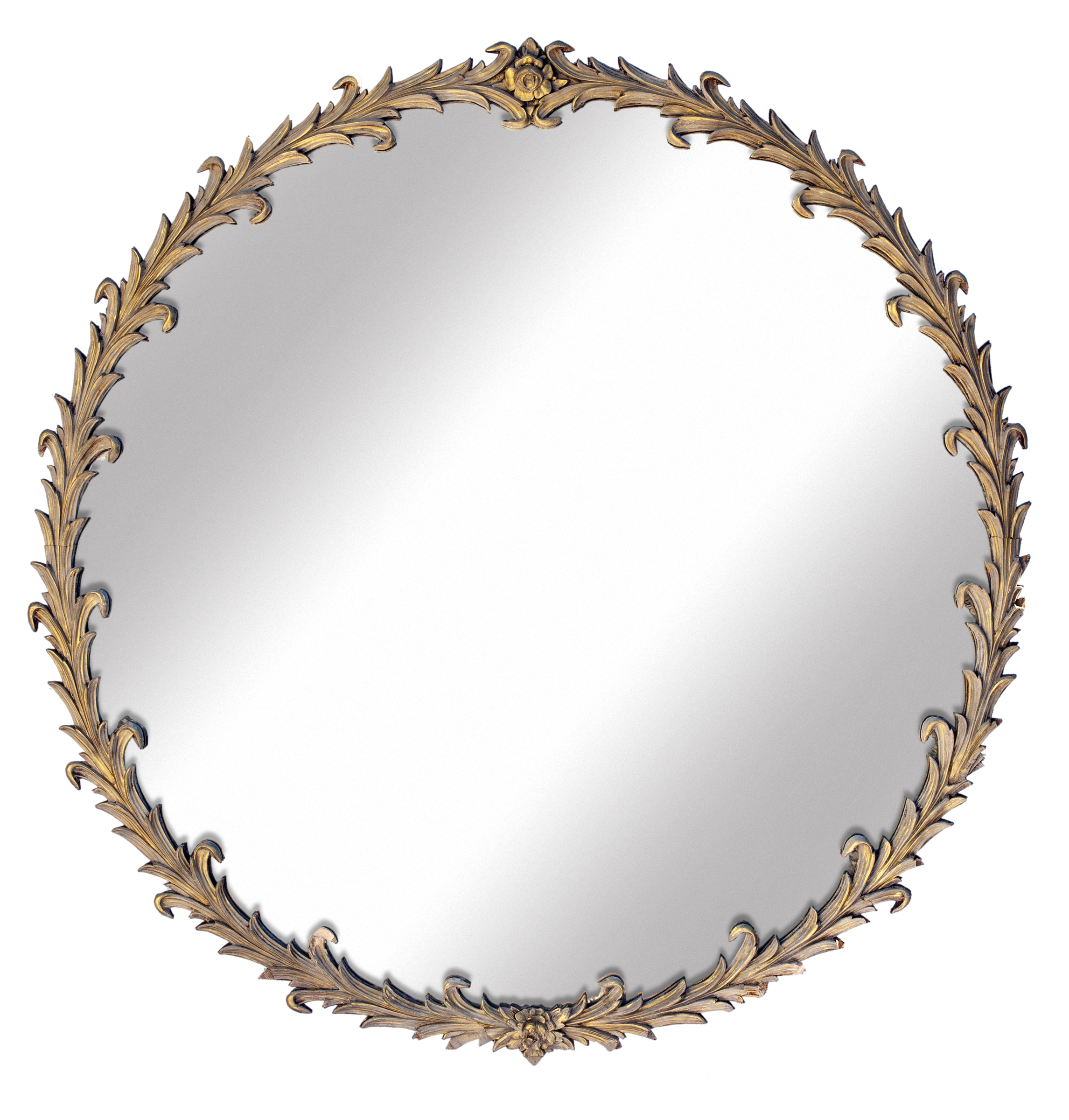 Round Mirror with Spikey Vines & Flowers~P77658203