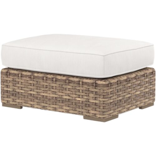 Naevia Outdoor Aluminum/Resin Wicker Ottoman