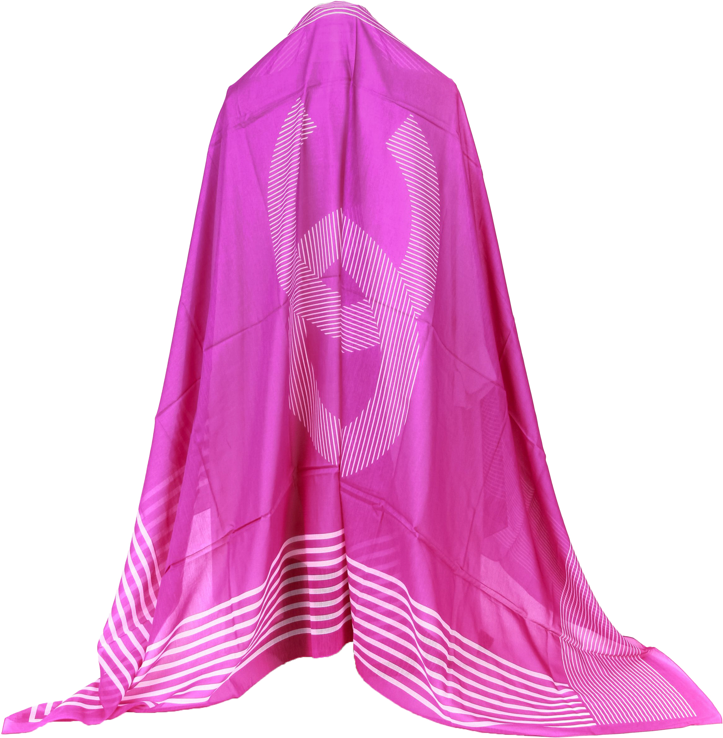 Chanel new fuchsia white stripe shawl~P77634266